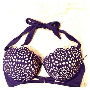 NWT detailed blue bikini top & boy short bottom